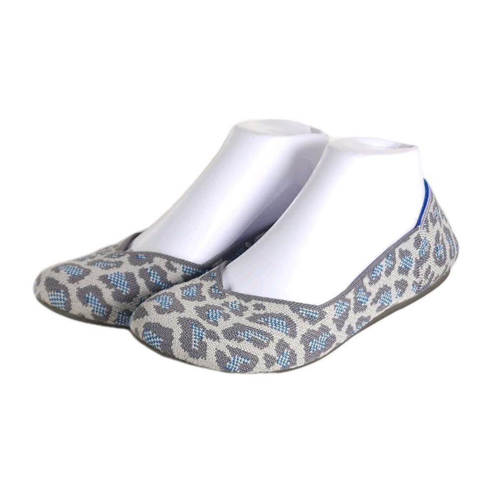 Rothy's Women's The Flat Round Toe US8,5 Spotted Leopard Textile Ballet Flats